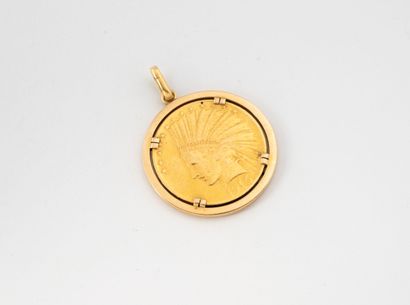 10-dollar yellow gold (750) pendant, Indian...