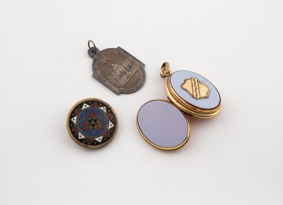 Set of two silver (800) and gilded metal...