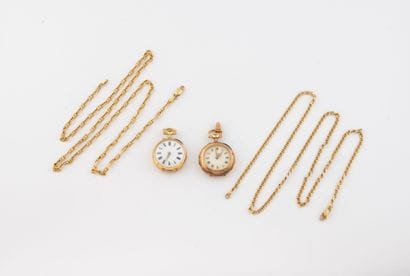 Set of two collar watches
- Round case with...
