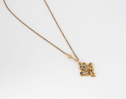 Yellow and pink gold (750) jaseron chain...