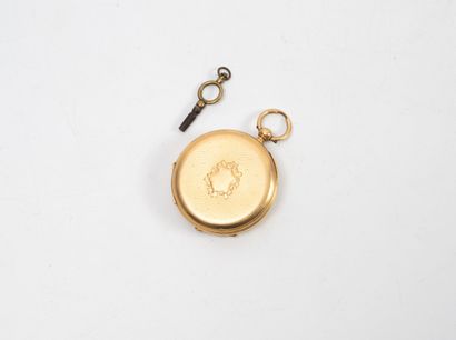 Pocket watch in yellow gold (750).
White...