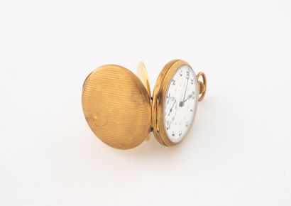 Pocket watch in yellow gold (750).
White...