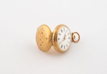 Yellow gold (750) collar watch, the caseback...