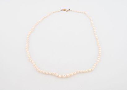 Necklace with one strand of falling white...