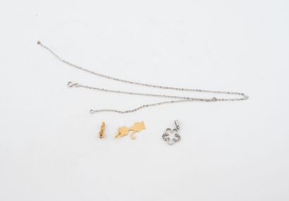 Lot de bijoux en or jaune et gris (750) dont...