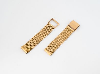Yellow gold (750) men's watch bracelet with...
