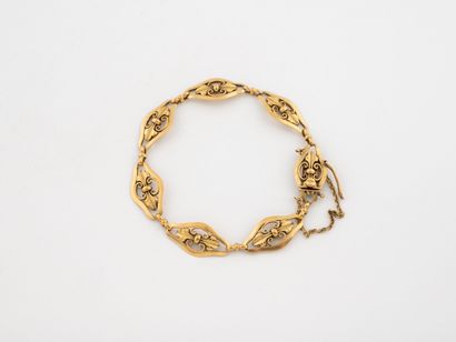 Yellow gold (750) bracelet with filigree...