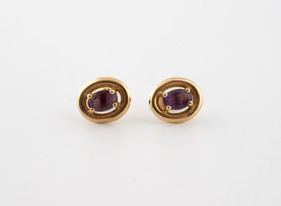 Pair of stud earrings (750), set with a claw-set...