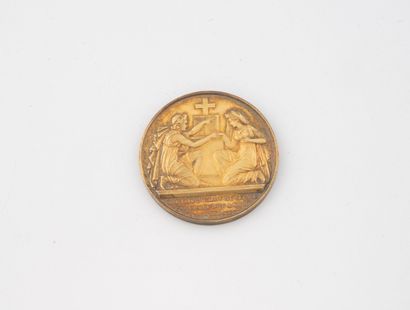 Wedding medal in silver gilt (950) 