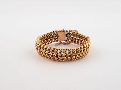 Gourmet bracelet in yellow gold (750) with...