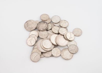 FRENCH REPUBLIC
Lot of 50 silver coins, French...