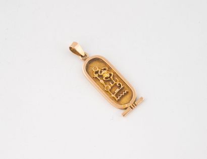 Yellow gold (585) pendant with hieroglyphs...