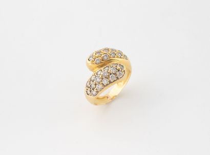Bague en or jaune (750) toi et moi formée...