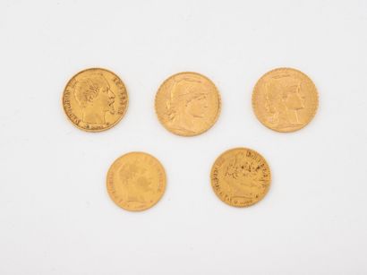 FRANCE
One 20-franc gold coin, Napoléon III...