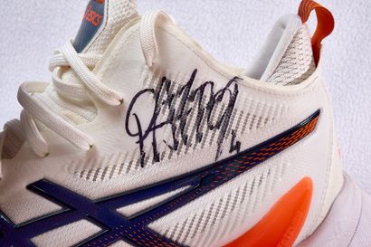 Pair of shoes worn and signed by Jean Patry...