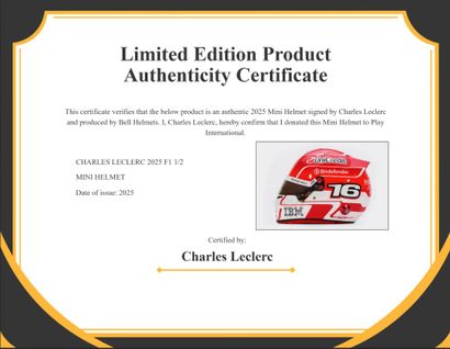 Mini helmet 2025 signed by Charles Leclerc

Offered...