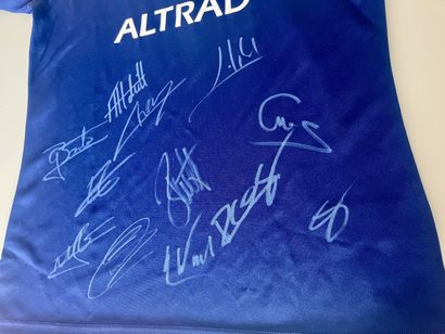 French rugby team jersey signed by players...