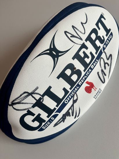 French rugby team ball signed by XV de France...