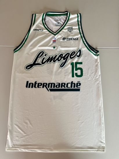 Limoges CSP basketball jersey signed by Nicolas...