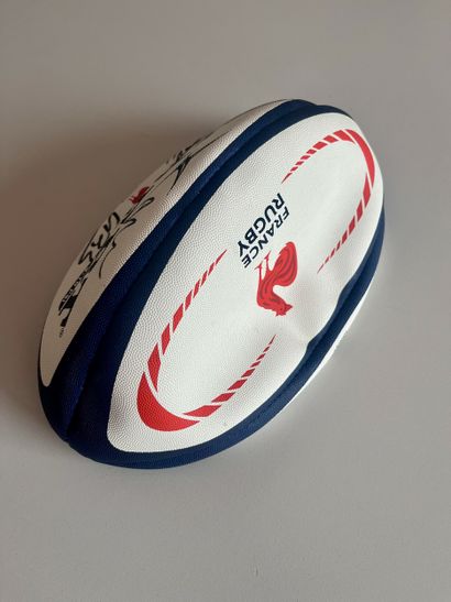French rugby team ball signed by XV de France...