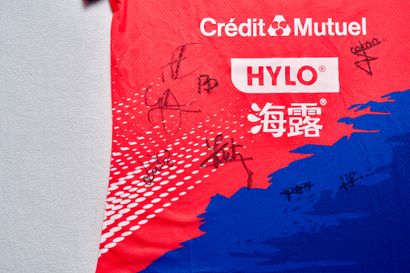 French table tennis team jersey signed by...