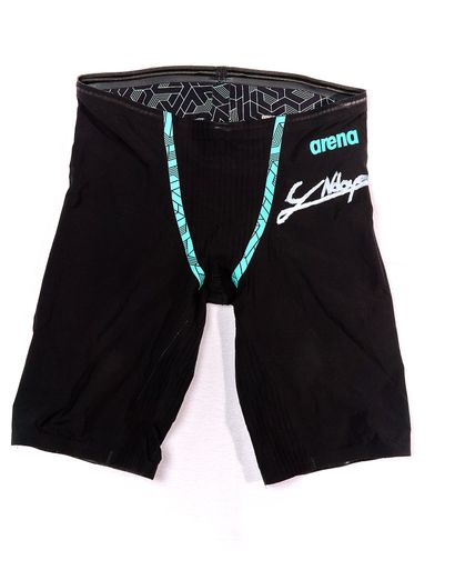 Swimming jammer signed and worn by Yohann...