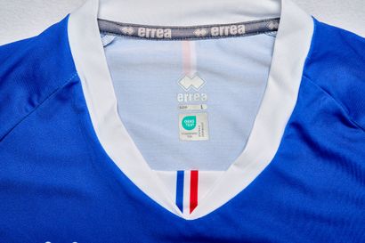 French women's volleyball team blue jersey...