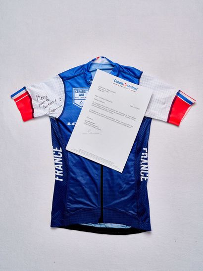 French cycling team jersey signed by Cédrine...