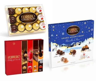 3 boxes of FERRERO chocolates

1 box of 42...
