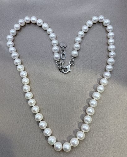 Freshwater cultured pearl necklace , Designed...