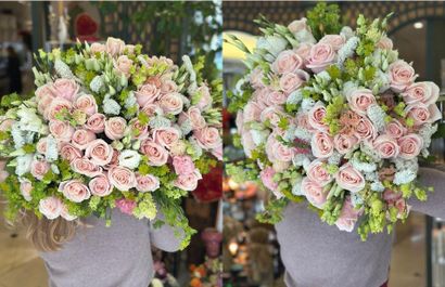 Magnificent pastel bouquet of flowers from...