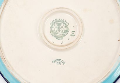 LONGWY
Round polychrome ceramic dish with...