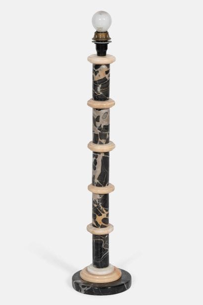 Portor marble column-shaped lamp base with...