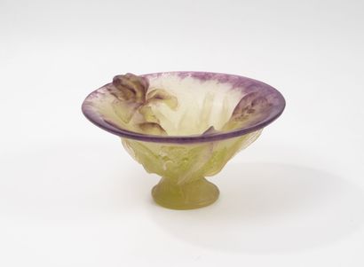 DAUM FRANCE
Flared bowl on pedestal with...