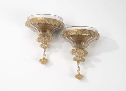 MURANO
Pair of two-arm sconces.
In glass...