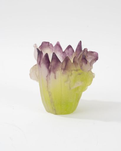 DAUM FRANCE
Iris vase.
Proof in green and...