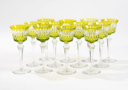 BACCARAT
Twelve Alsace crystal wine glasses,...