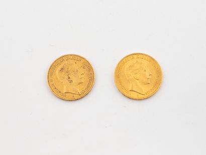 GERMANY
Lot including:
- One 20 mark coin,...
