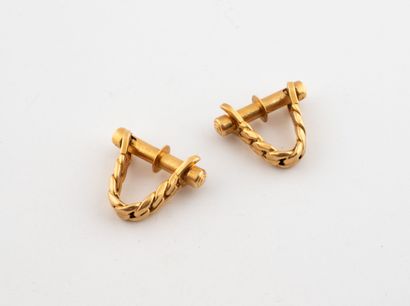 Pair of yellow gold (750) cufflinks with...