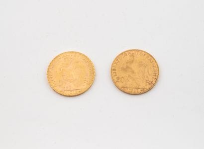 FRANCE
Lot including :
- A 20 francs gold...