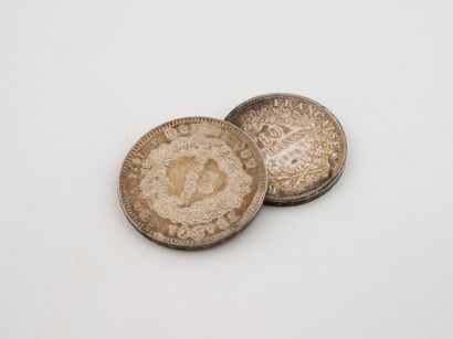 Lot of silver coins including:
- One 50-franc...