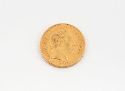 FRANCE
20 franc gold coin Napoléon III tête...