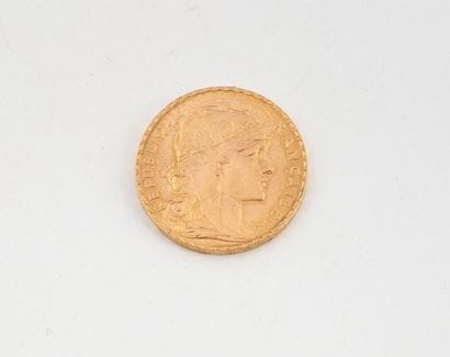 FRANCE
One 20-franc gold Coq coin, 1909.
Weight...