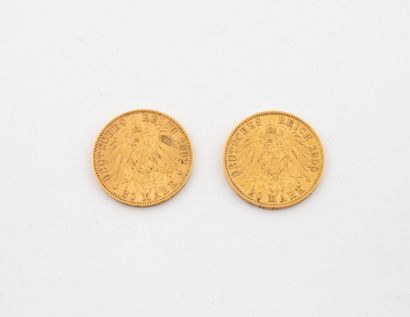 GERMANY
Lot including:
- One 20 mark gold...