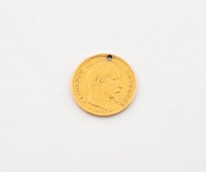 FRANCE 
10 franc gold Napoleon III bareheaded...