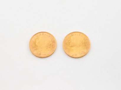 SWITZERLAND
Lot including:
- One 20 franc...