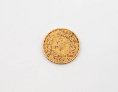 A 20 franc gold coin, Napoleon III.
1857.
Weight...