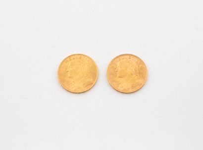 SWITZERLAND
Lot including:
- One 20 franc...