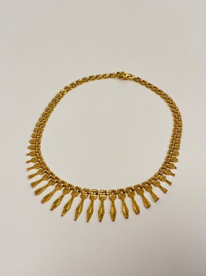 Collier draperie en or jaune (750) à maillons...