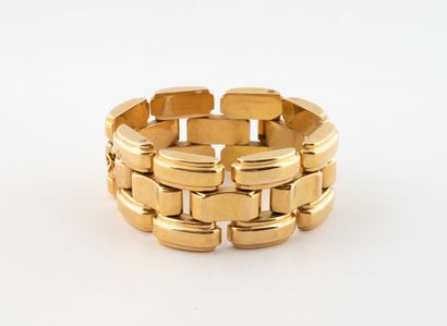 Bracelet articulé en or jaune (750) à maillons...